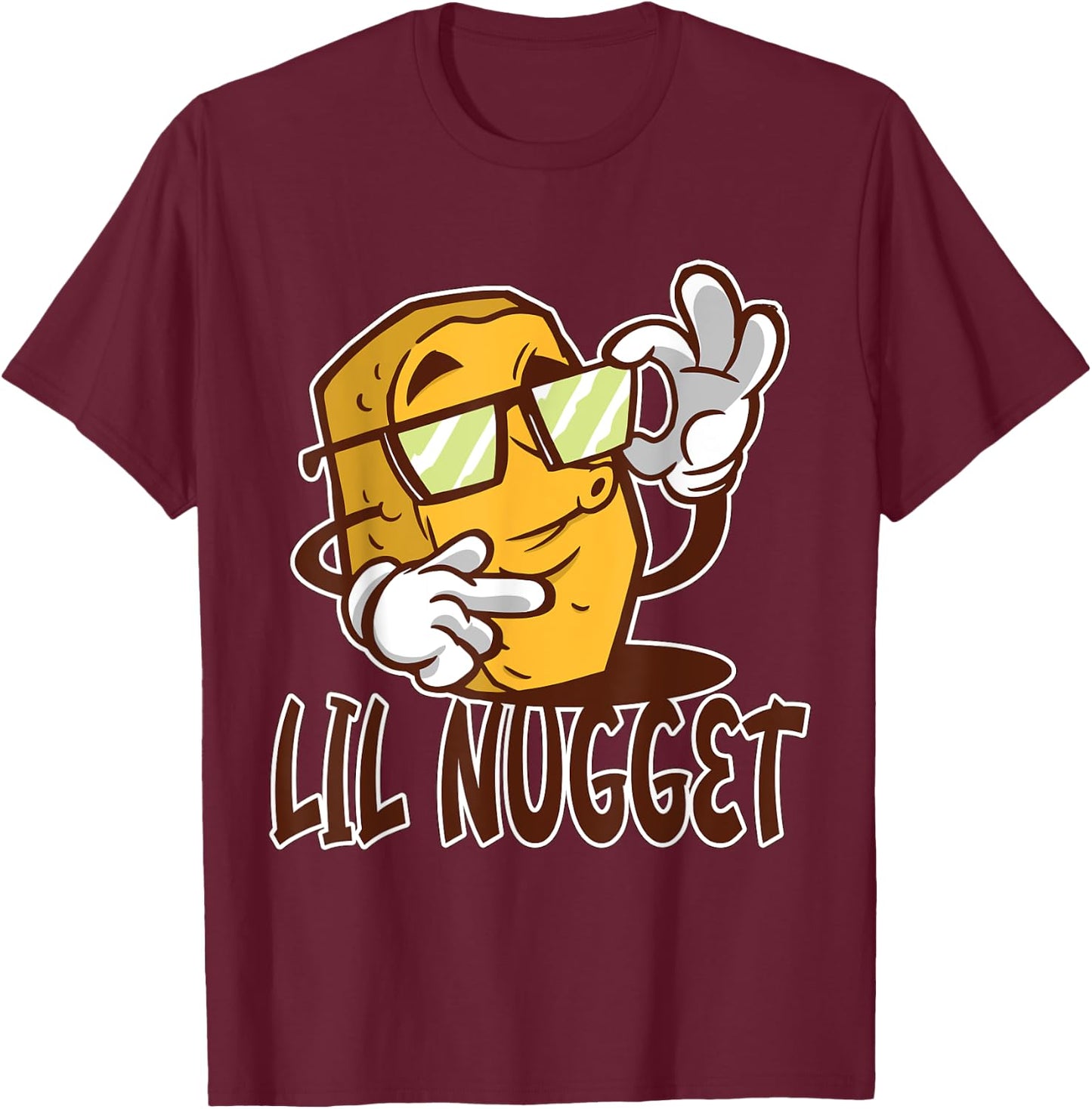 Lil Nugget Chicken Nugget T-Shirt - T-Shirt | Maroon