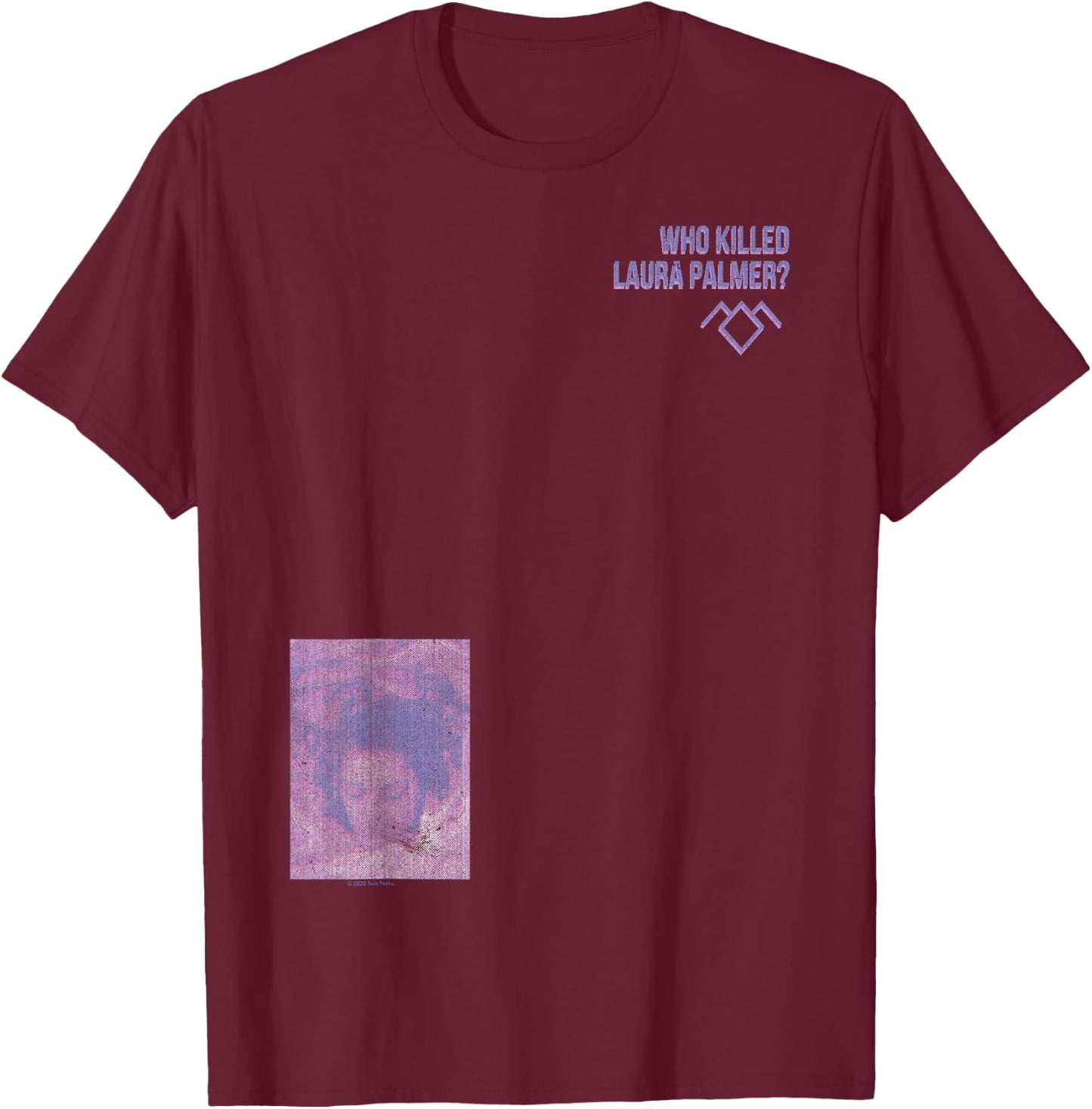 Twin Peaks Who Killed Laura Palmer Purple Peaks T-Shirt - T-Shirt | Maroon