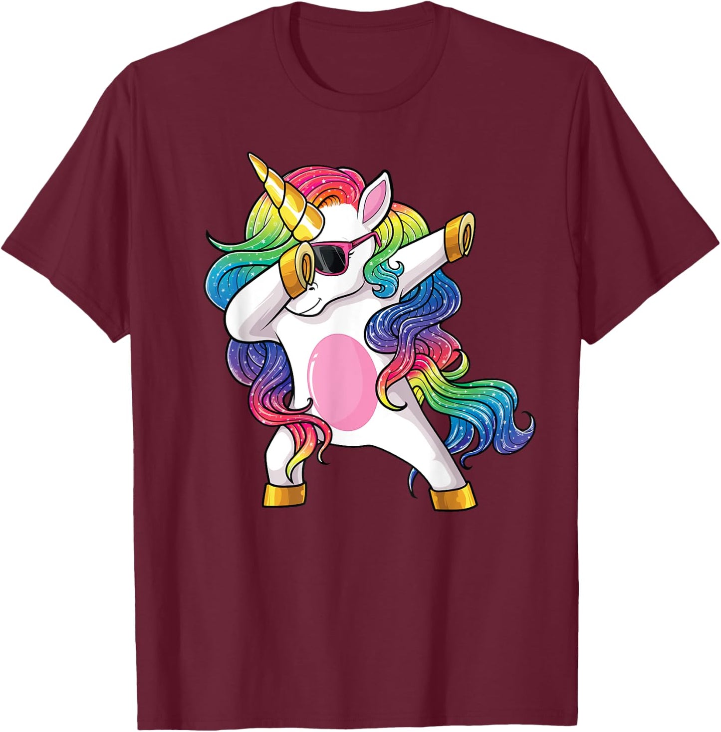 Dabbing Unicorn Shirt Kids Girls Boys Toddlers Dab Unicorn T-Shirt - T-Shirt | Maroon