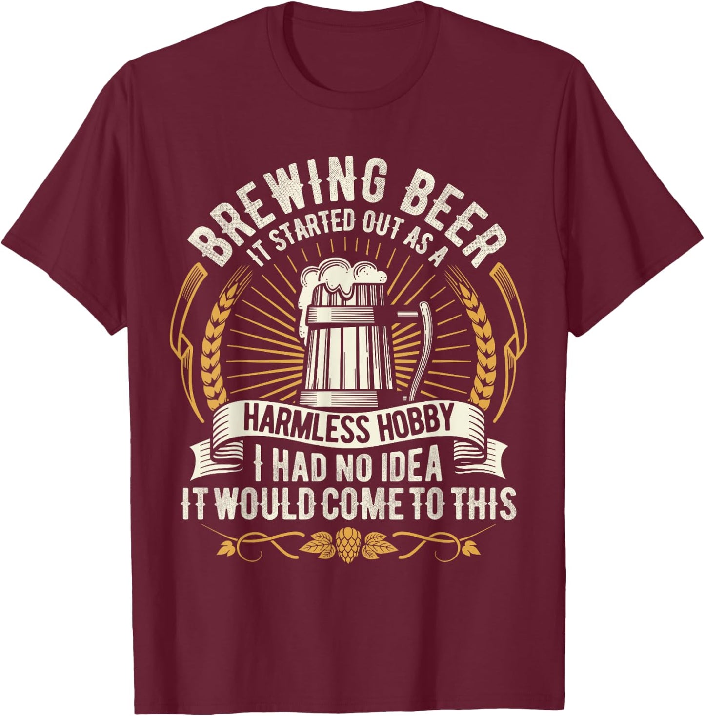 Brewing Beer Design for the Brewmasters & Craft Beer Lovers T-Shirt - T-Shirt | Maroon