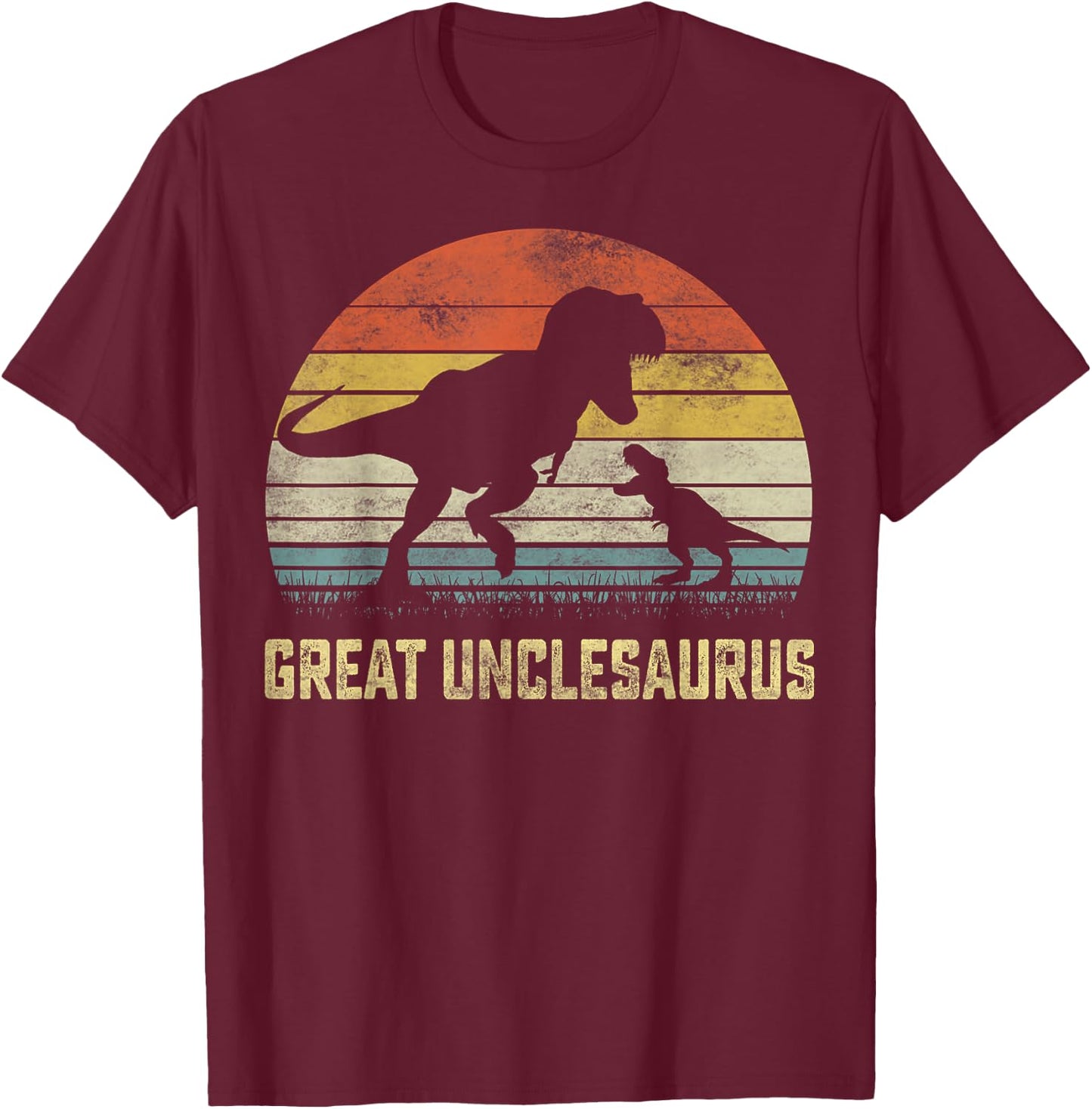 Great unclesaurus T Rex Dinosaur Great uncle Saurus Family T-Shirt - T-Shirt | Maroon