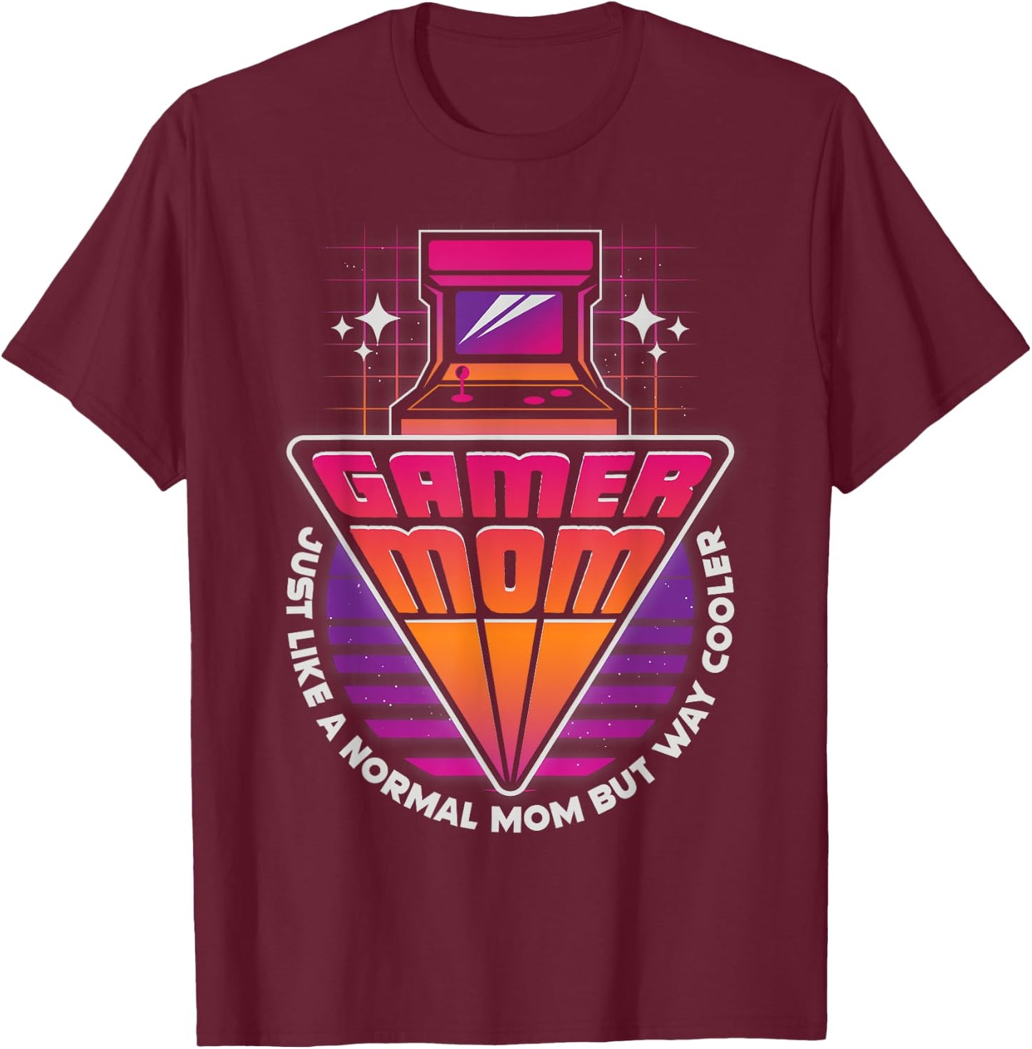 Gamer Mom Mother's Day Arcade Video Game Gaming Mommy Mama T-Shirt - T-Shirt | Maroon