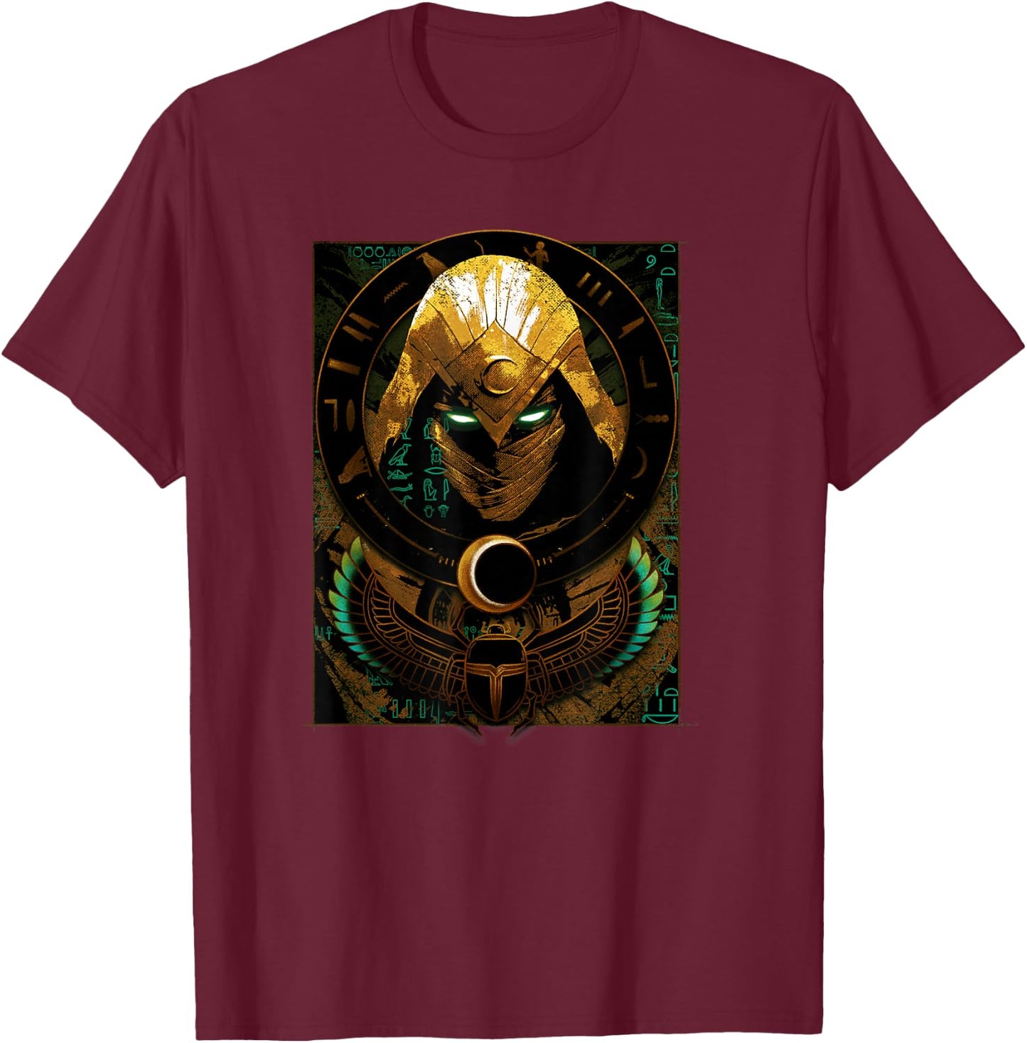Marvel Moon Knight Scarab Moon Poster T-Shirt - T-Shirt | Maroon