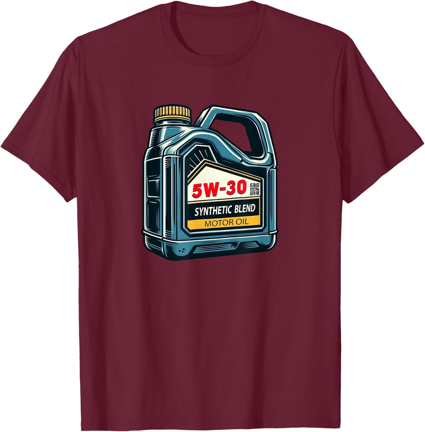 5W-30 Motor Oil Mechanic T-Shirt - T-Shirt | Maroon
