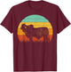 Retro Sunset Cow Farmer Brahman Cattle T-Shirt - T-Shirt | Maroon