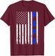 Father's Day Thin Blue Line American Flag PAPA T-Shirt - T-Shirt | Maroon