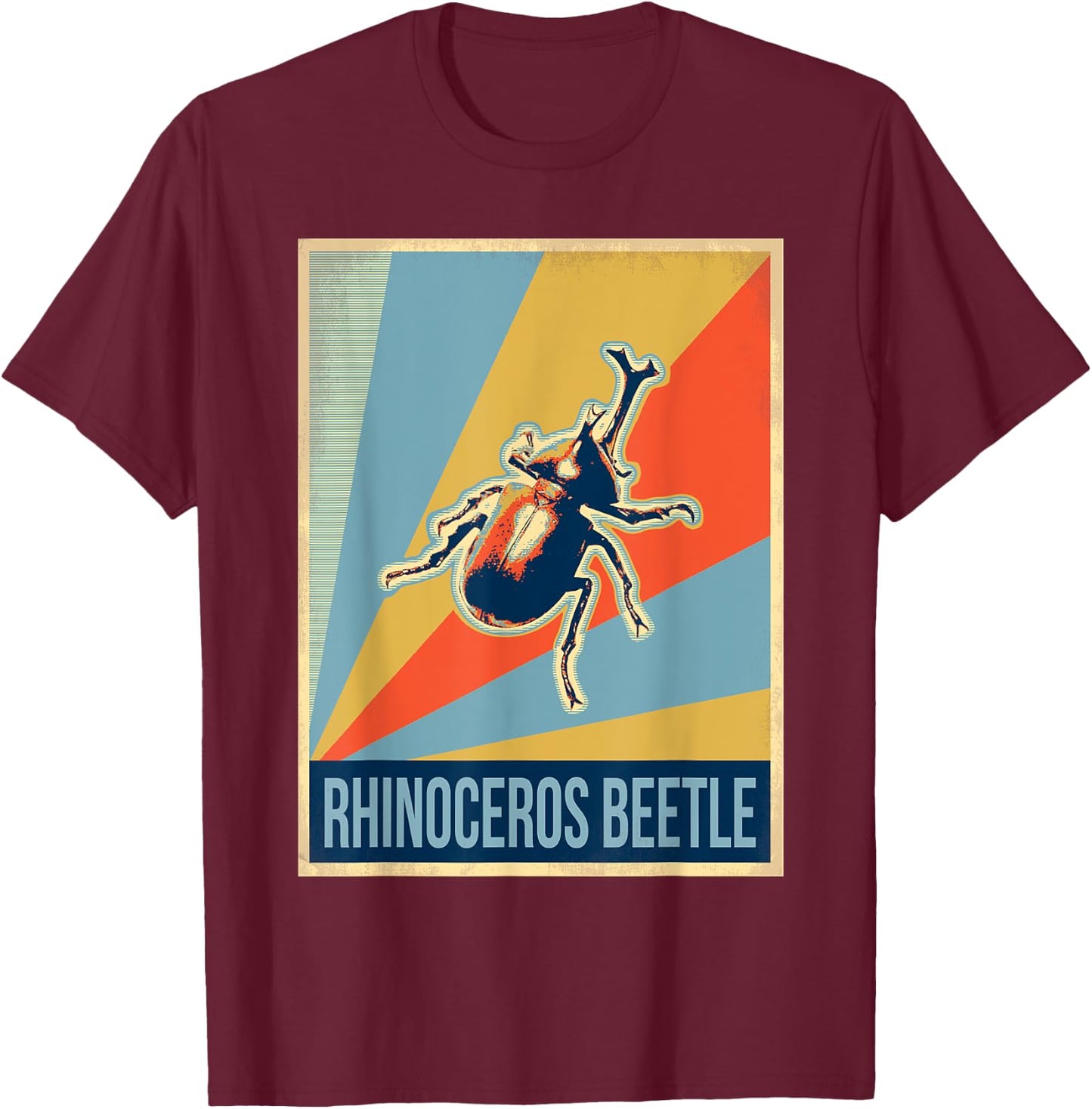 Vintage Rhinoceros Beetle T Shirt T-Shirt - T-Shirt | Maroon