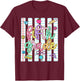 Striped Preppy Fifth Grade Back to School Teacher Girl Kids T-Shirt - T-Shirt | Maroon