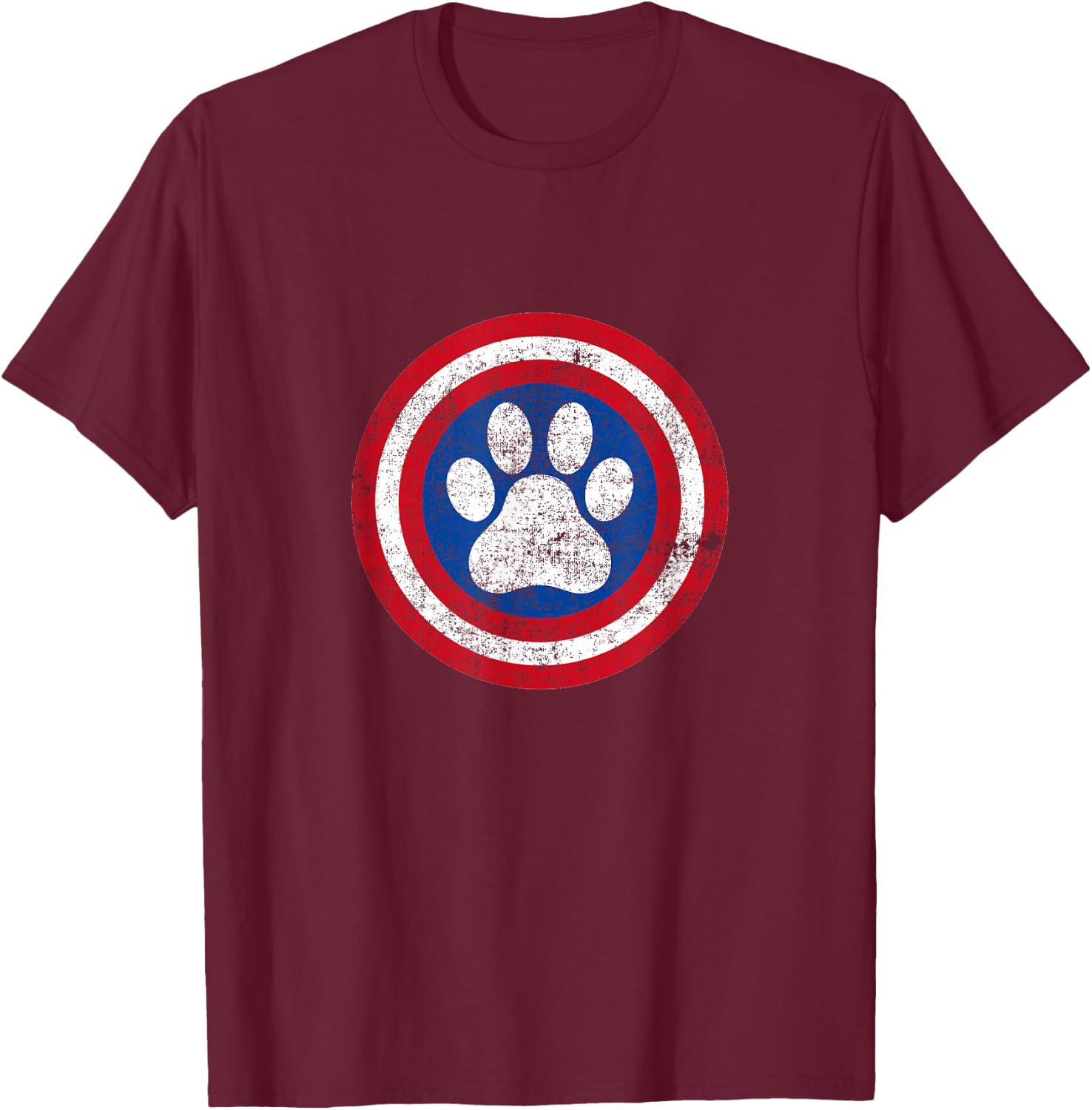 Captain Dog Super Hero Funny Pet Lover T-Shirt - T-Shirt | Maroon