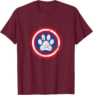 Captain Dog Super Hero Funny Pet Lover T-Shirt - T-Shirt | Maroon