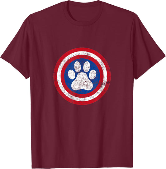 Captain Dog Super Hero Funny Pet Lover T-Shirt - T-Shirt | Maroon