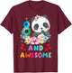8 Years Old 8th Birthday Panda Unicorn Girl Party Gift T-Shirt - T-Shirt | Maroon