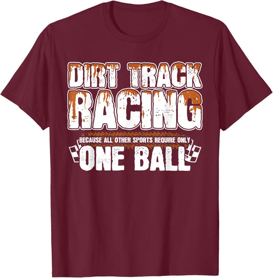 Funny Motocross - Stock Car - Dirt Track Racing T-Shirt - T-Shirt | Maroon