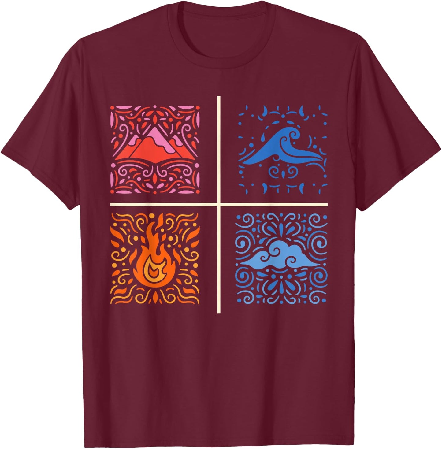Four Elements T-Shirt - T-Shirt | Maroon