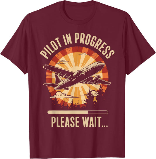 Pilot In Progress Future Pilot T-Shirt - T-Shirt | Maroon