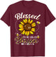 Blessed To Be Called Yaya Funny Leopard Sunflower And Bee T-Shirt - T-Shirt | Maroon