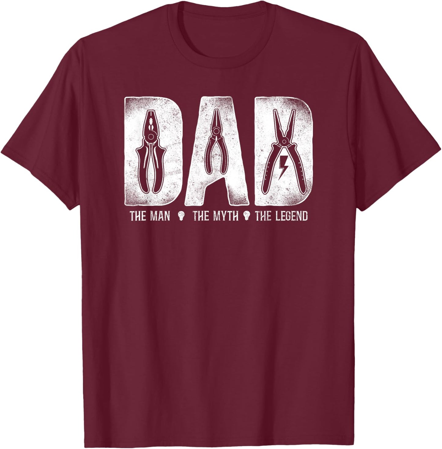 Electrician Dad Father T-Shirt - T-Shirt | Maroon