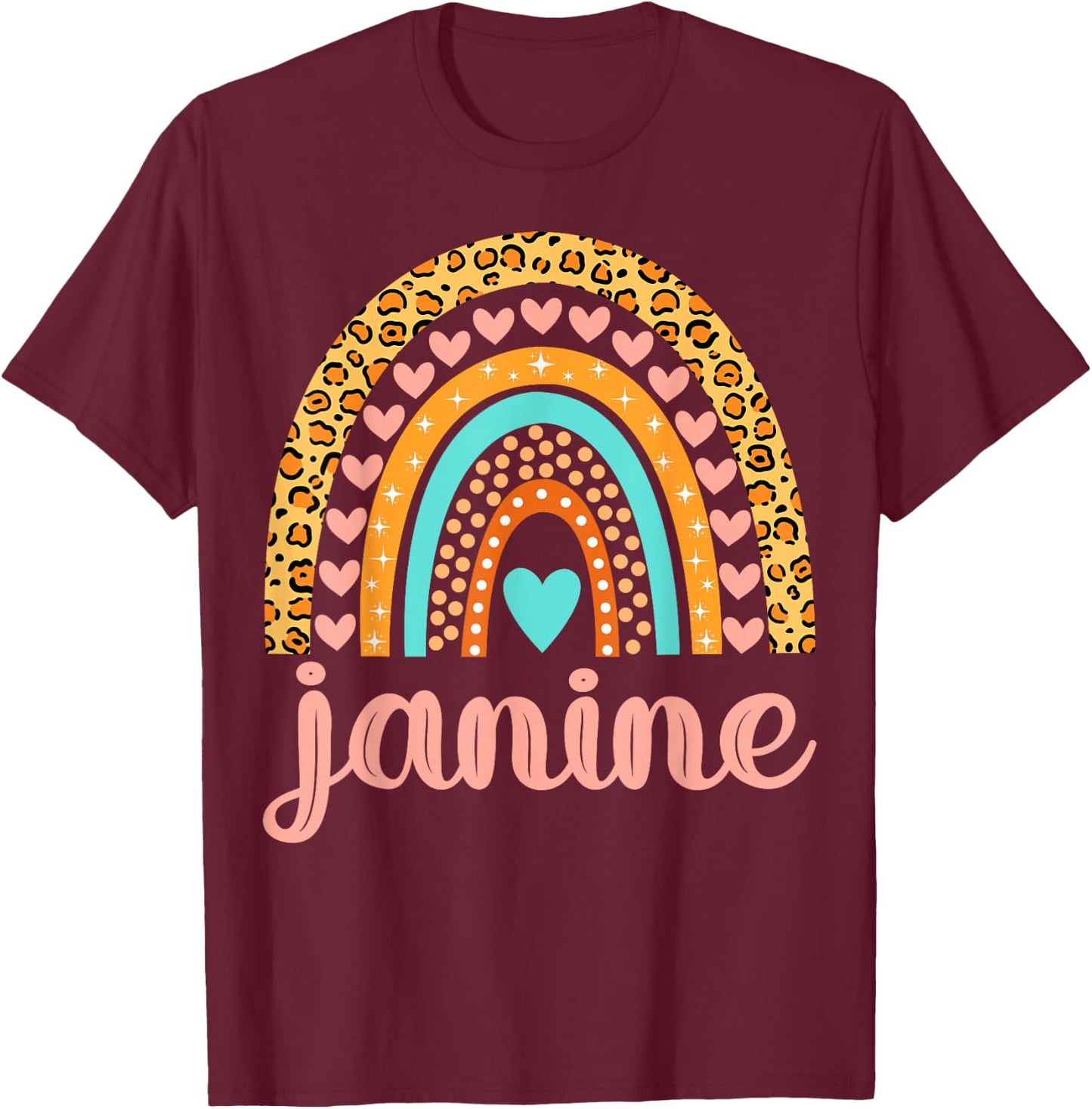 Janine Janine Name Birthday Shirt Gift T-Shirt - T-Shirt | Maroon