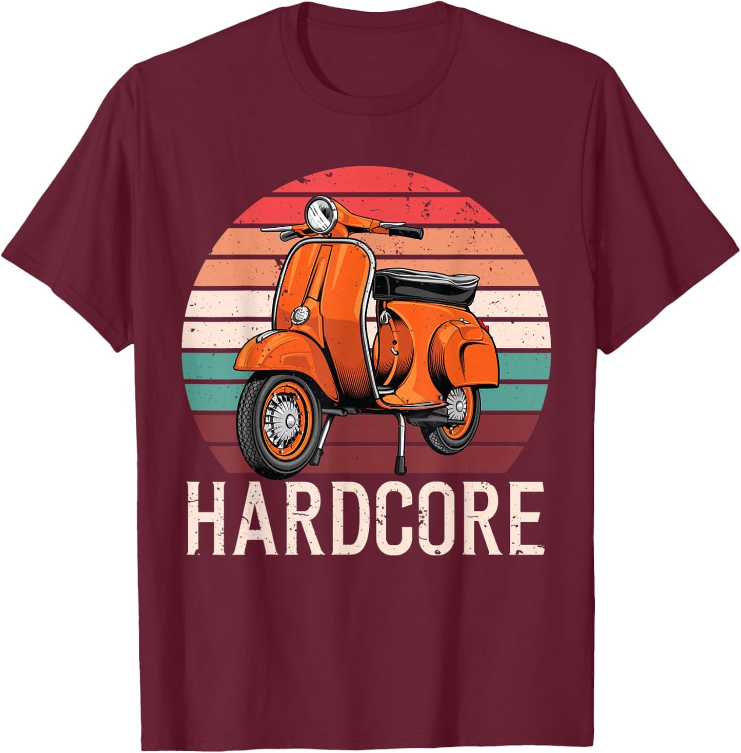 Hardcore Moped Life Funny Scooter Driver Bike men women T-Shirt - T-Shirt | Maroon