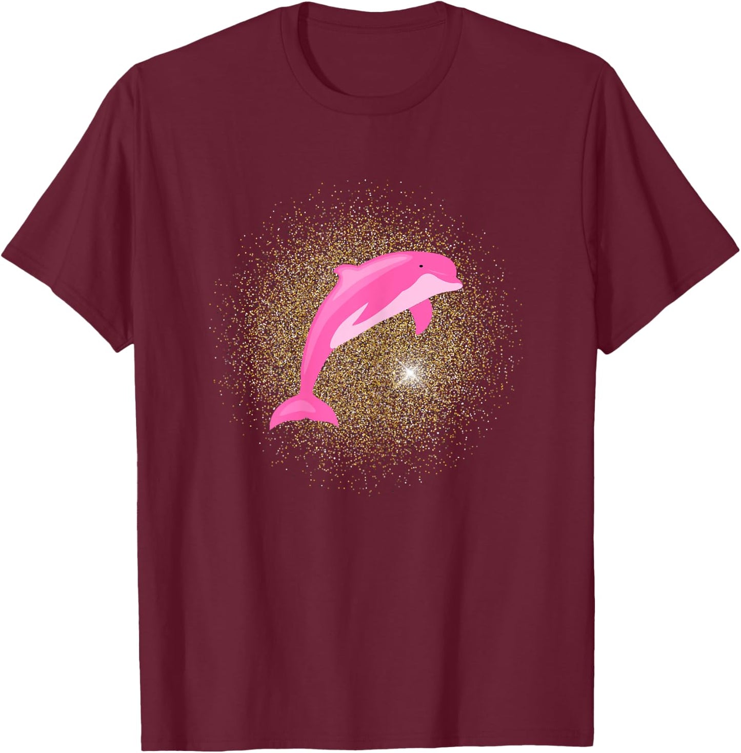 Dolphin Shirt Pink Lover Gift Girls Women T-Shirt - T-Shirt | Maroon