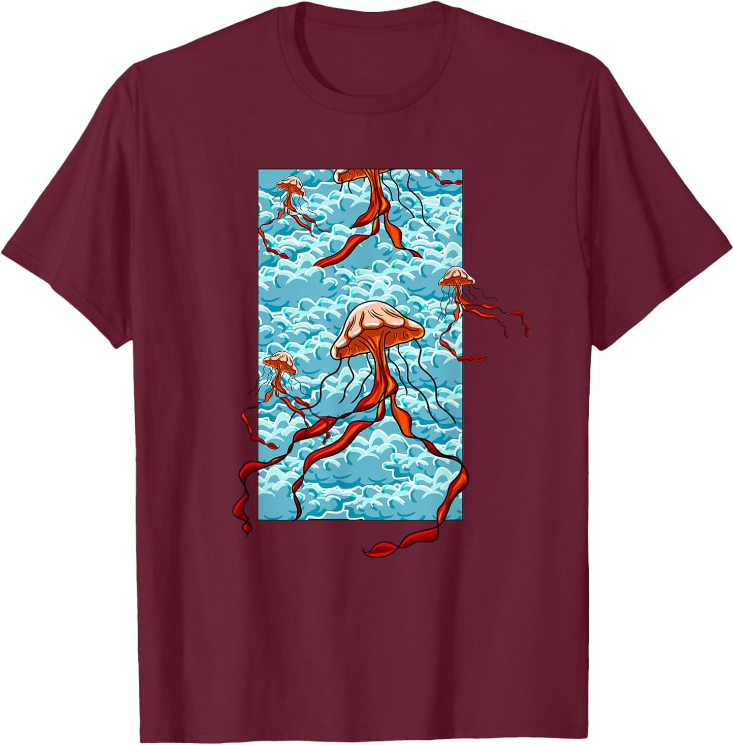 Jellyfish Sky Graphics Rave Techno Dance EDM Lover Gift T-Shirt - T-Shirt | Maroon