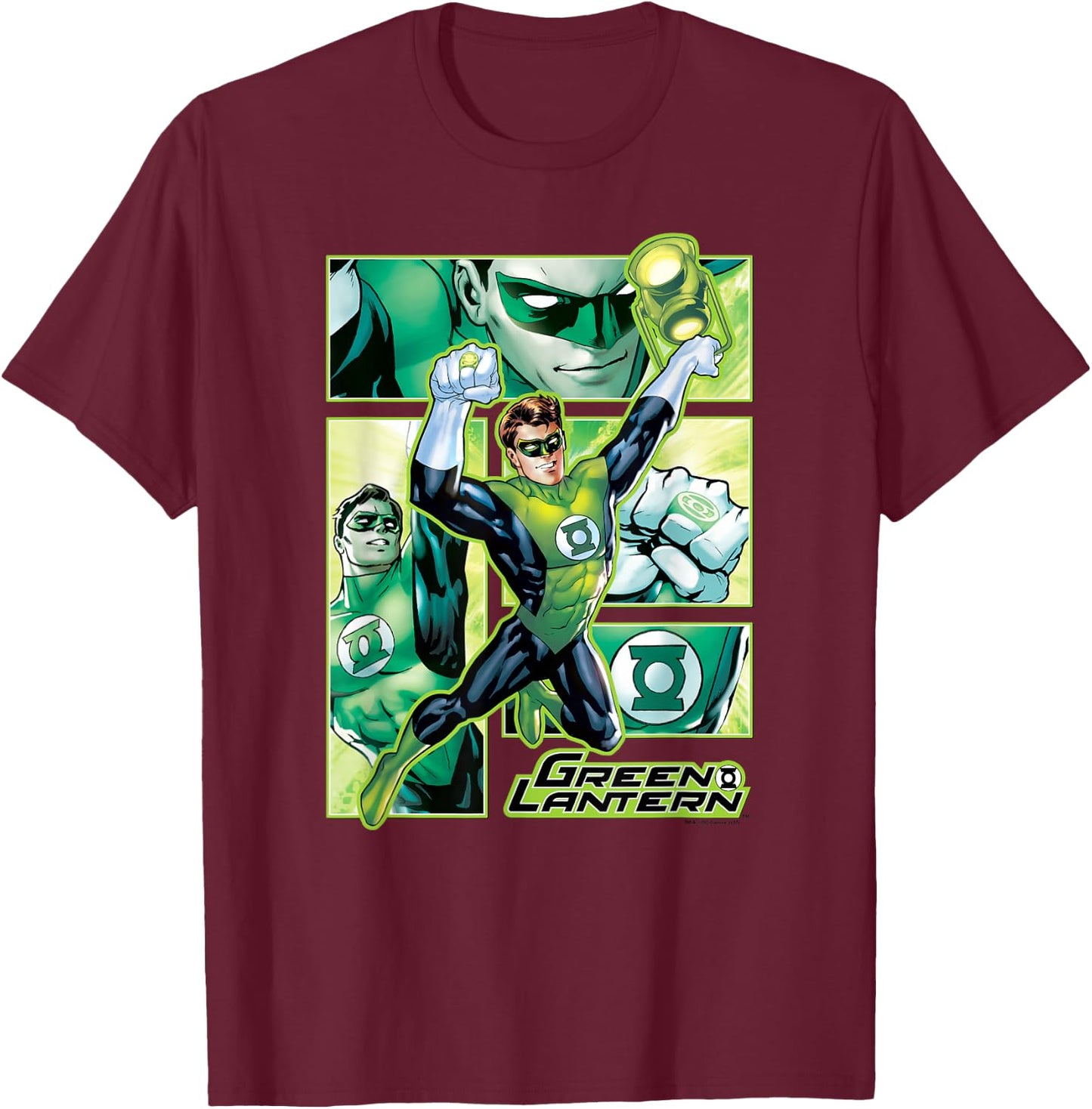 Green Lantern Panels T-Shirt - T-Shirt | Maroon