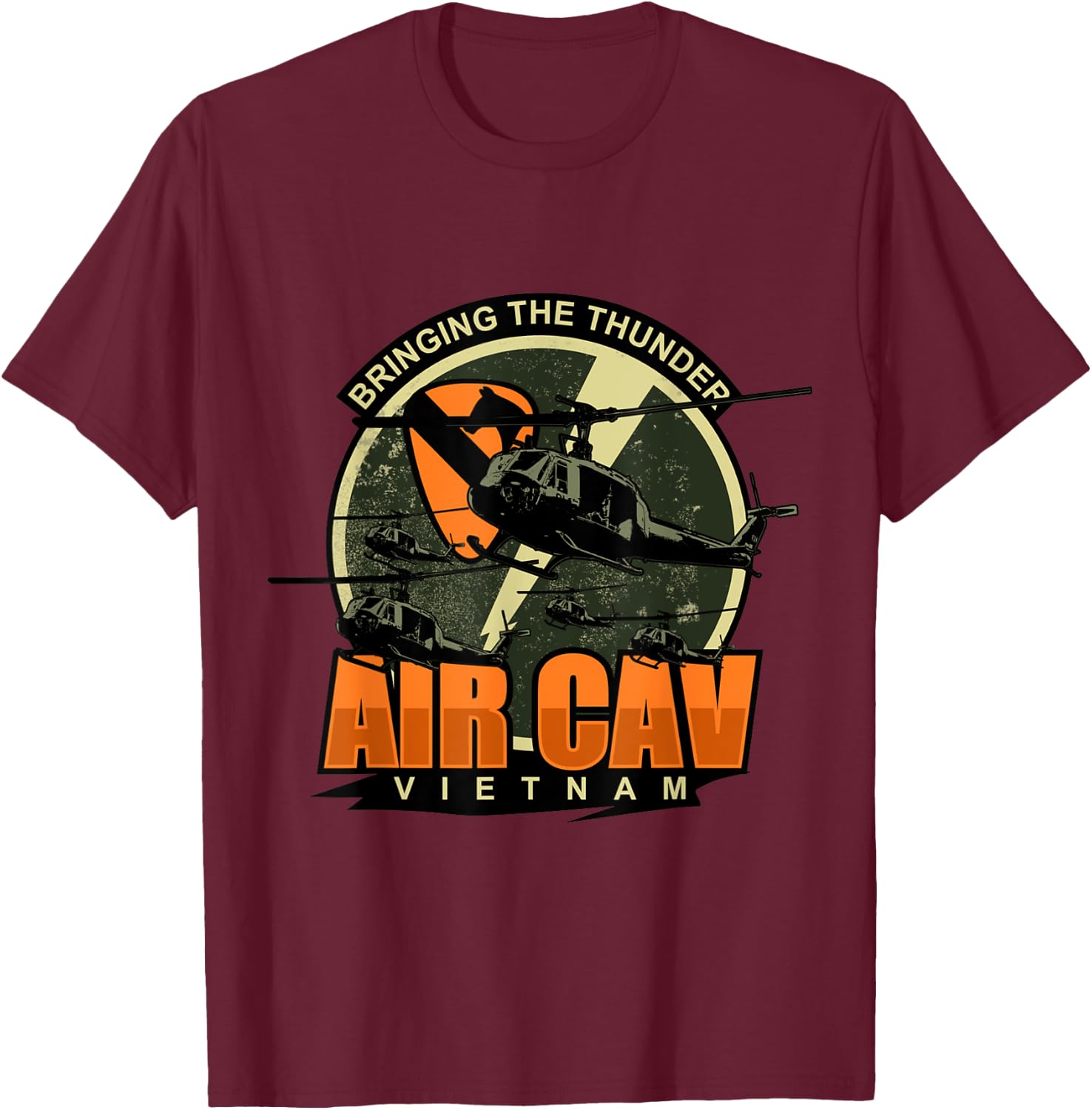 1st Air Cavalry Division Vietnam Veteran Veterans Day Xmas T-Shirt - T-Shirt | Maroon