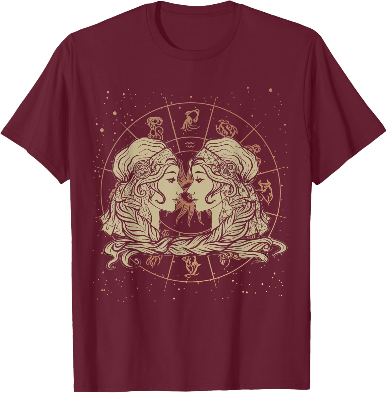 Gemini Birthday Born in May or June Zodiac Gemini T-Shirt - T-Shirt | Maroon