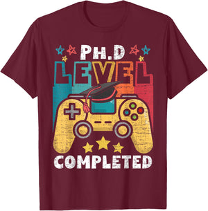 PhD Level Complete - PhD Graduate Ph.D. Graduation Doctorate T-Shirt - T-Shirt | Maroon