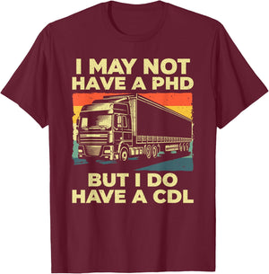Best CDL Driver Art Women Trucker CDL Truck Driver T-Shirt - T-Shirt | Maroon