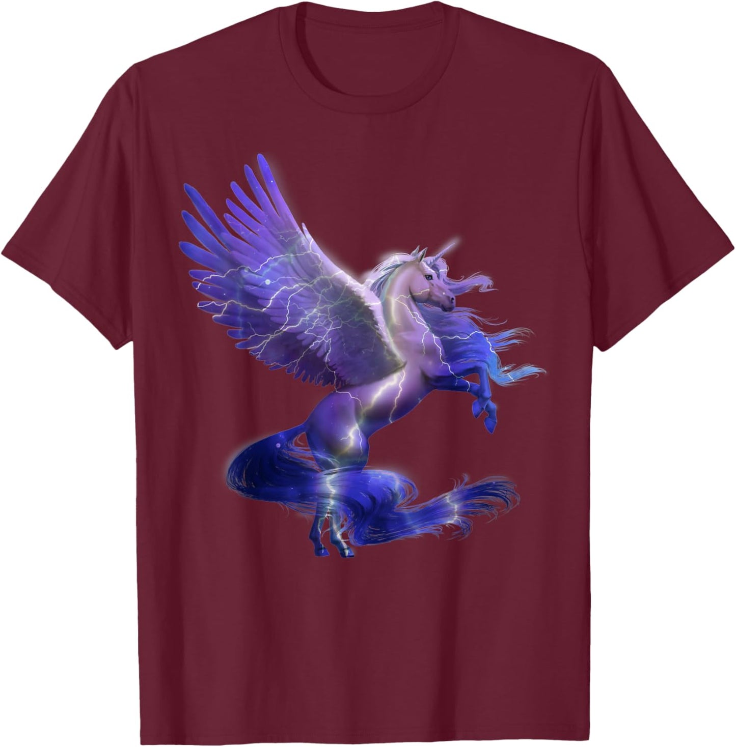 Unicorn Magical Mystical Purple Unicorn Pegasus T-Shirt - T-Shirt | Maroon