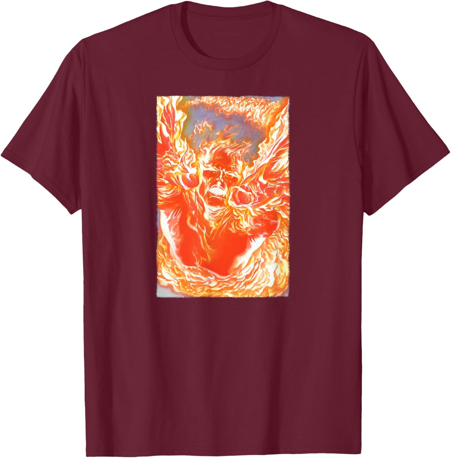 Marvel Fantastic Four Human Torch Marvelocity T-Shirt - T-Shirt | Maroon