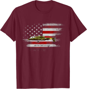 AH-56 Cheyenne Helicopter USA Flag Helicopter Pilot Gifts Women Men T-Shirt - T-Shirt | Maroon