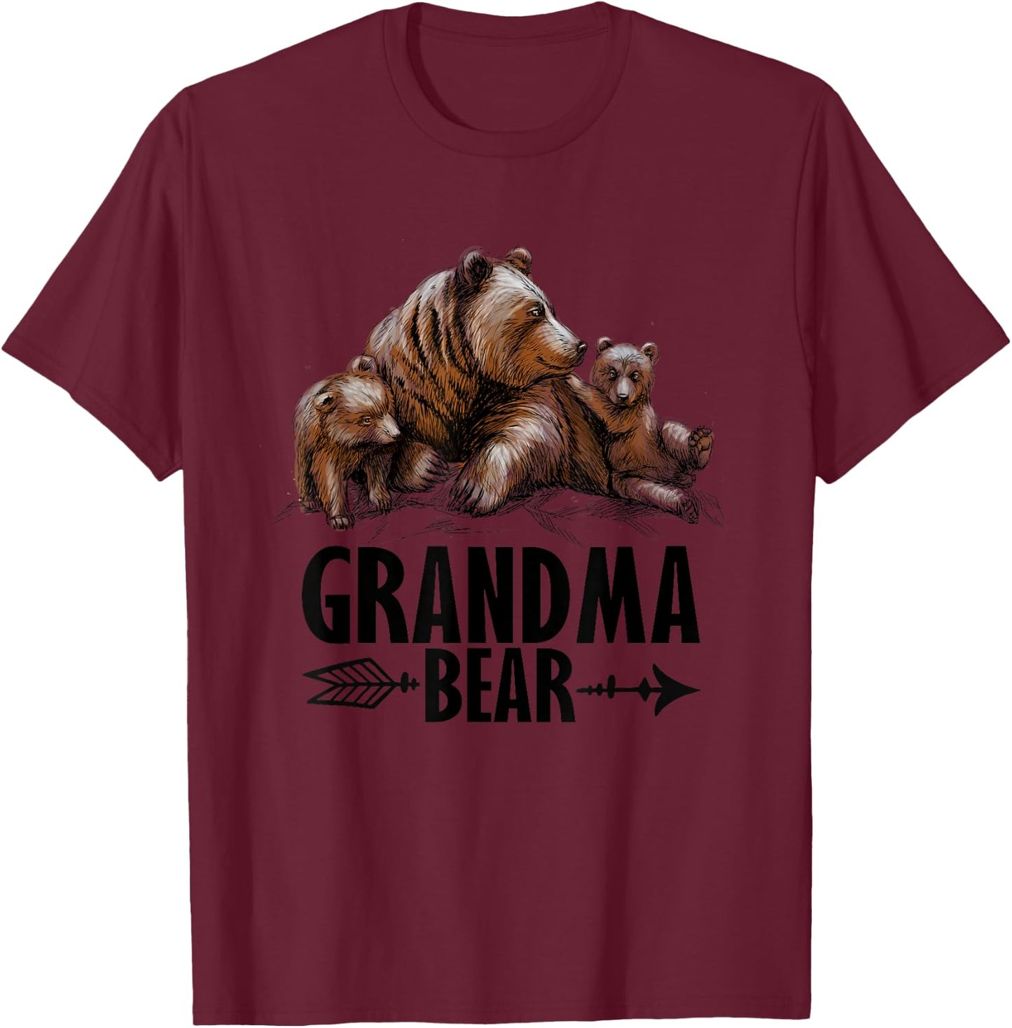Cute Grandma Bear for Gigi or Nana - Mother's Day T-Shirt - T-Shirt | Maroon