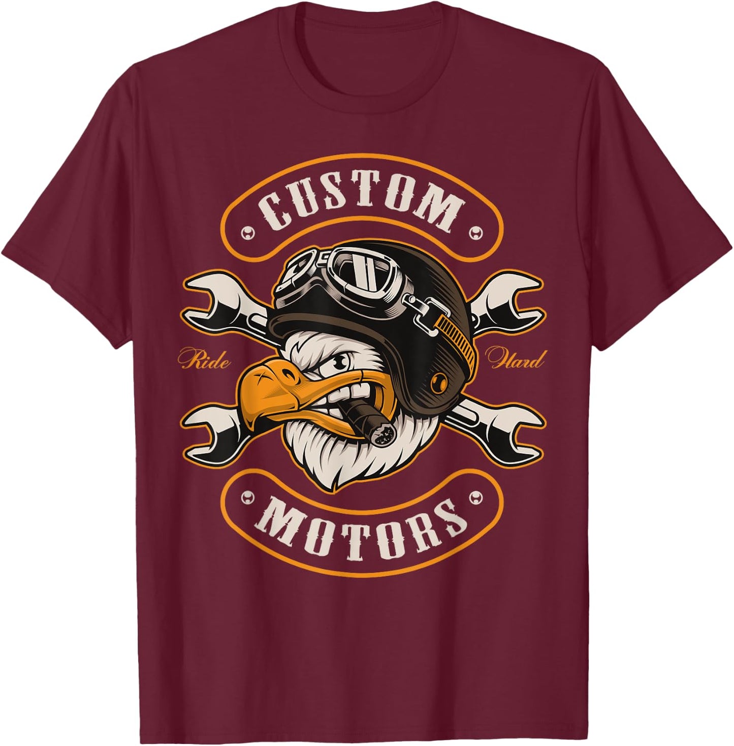 Beautiful biker, motorcycle club, eagle, chopper gift T-Shirt - T-Shirt | Maroon