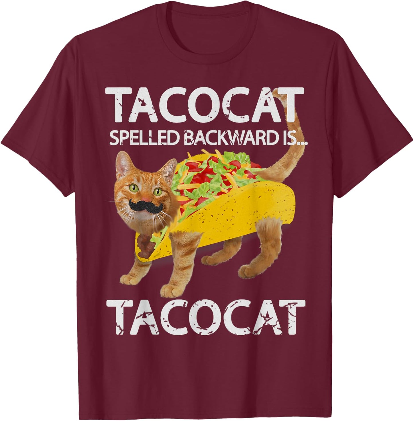 Tacocat Funny Cat Taco Lover Kitty Tacos Shirt Women Girls Kids T-Shirt - T-Shirt | Maroon
