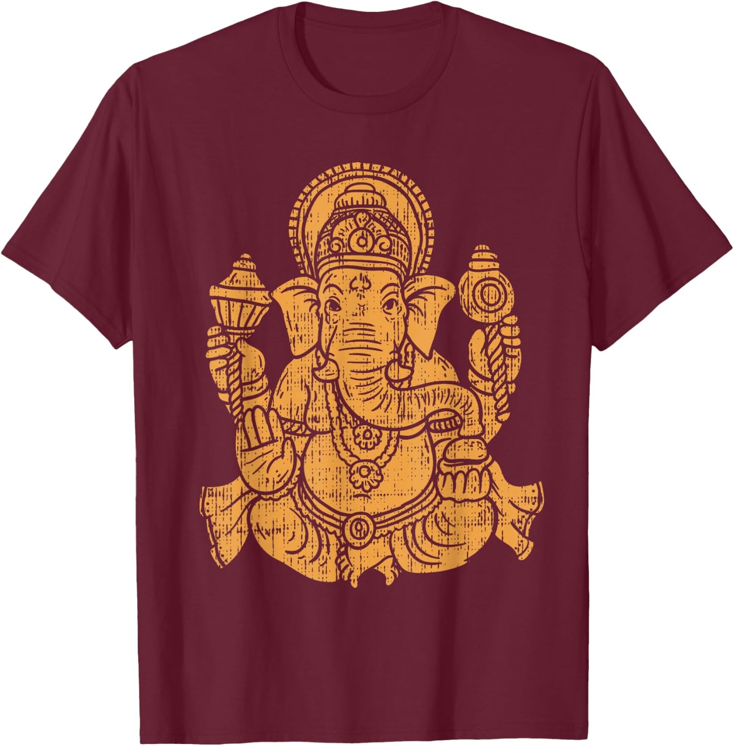 Elephant Om Yoga Ganesha Indian God Ganesh Chaturthi Asian T-Shirt - T-Shirt | Maroon