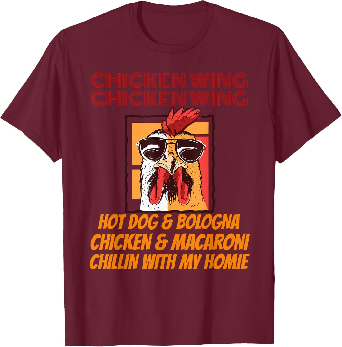 Kids chicken wing chicken wing hot dog and bologna T-Shirt - T-Shirt | Maroon
