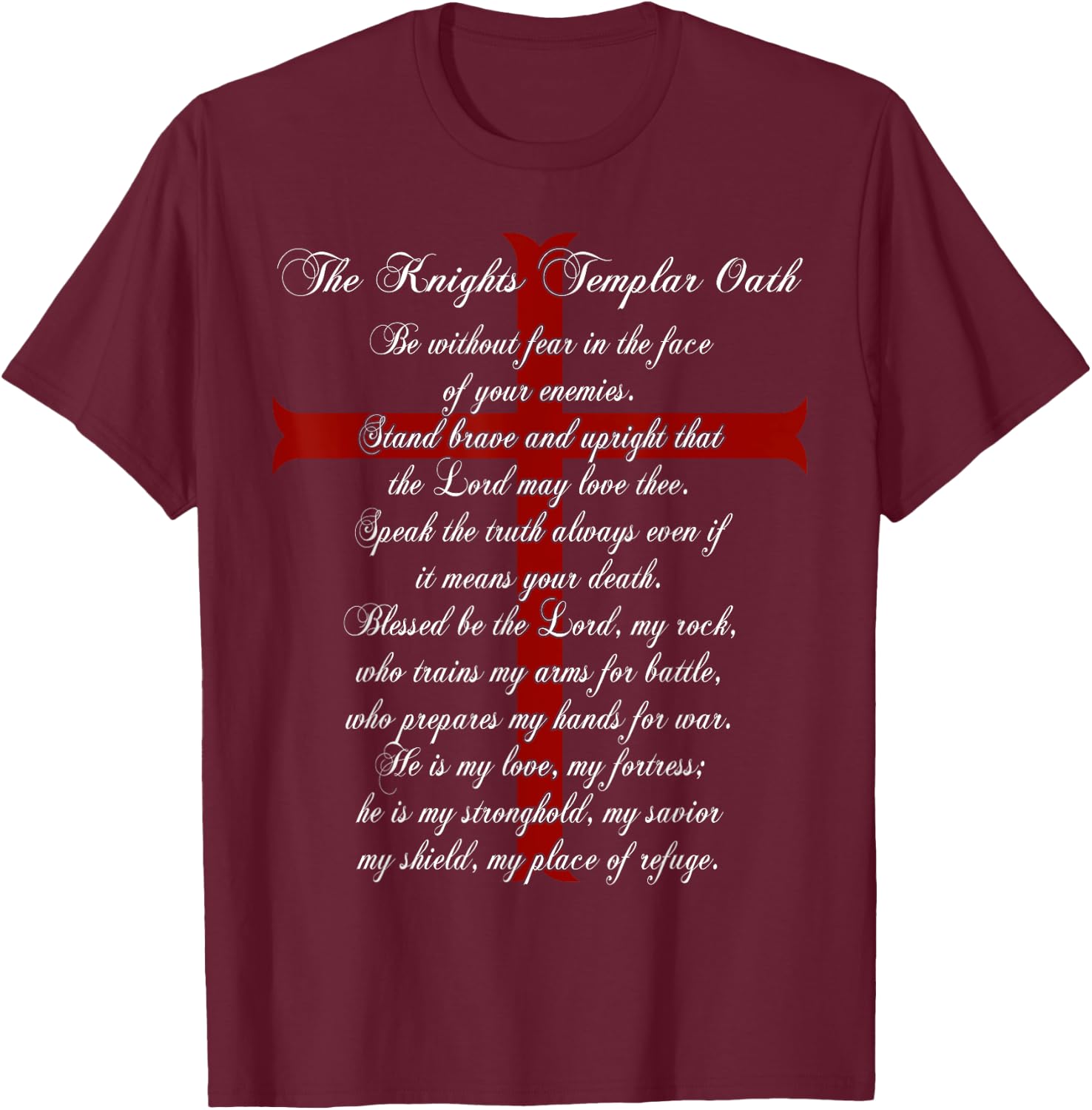 Knights Templar Oath T-Shirt - T-Shirt | Maroon