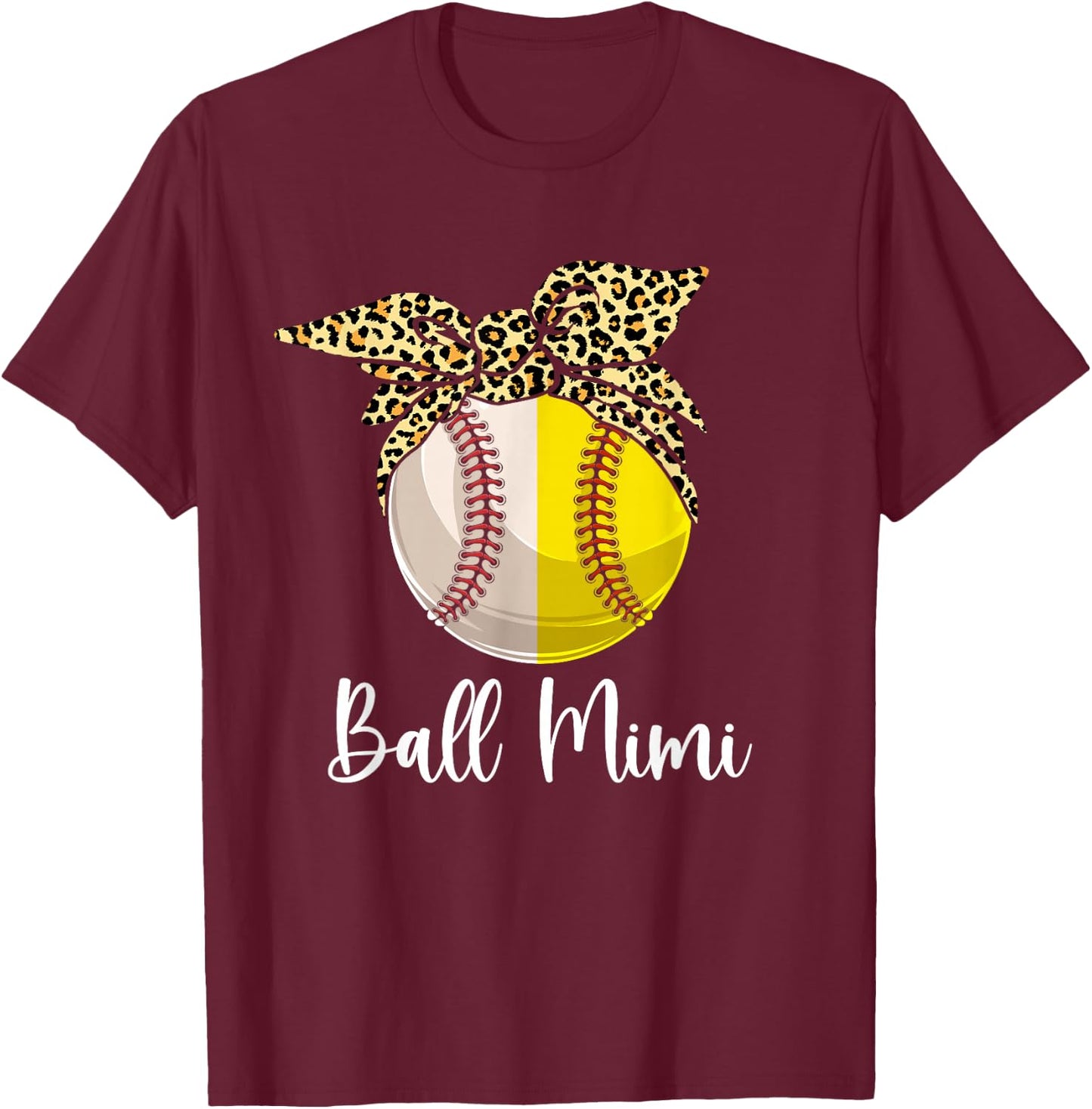 Ball Mimi Both Of Softball Baseball Mothers' Day T-Shirt - T-Shirt | Maroon