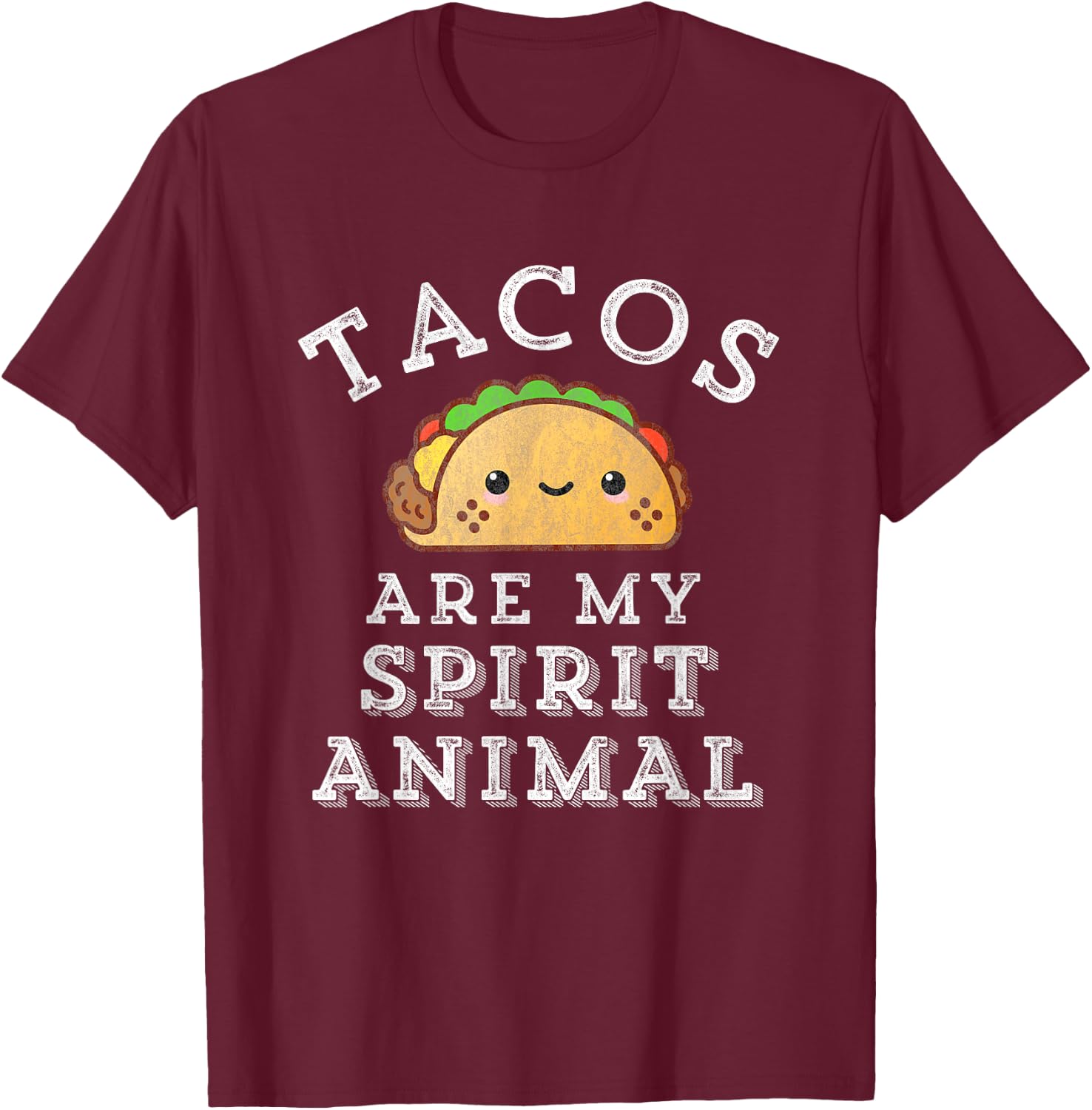 Tacos Are My Spirit Animal Mexican Food Funny Spicy Retro T-Shirt - T-Shirt | Maroon