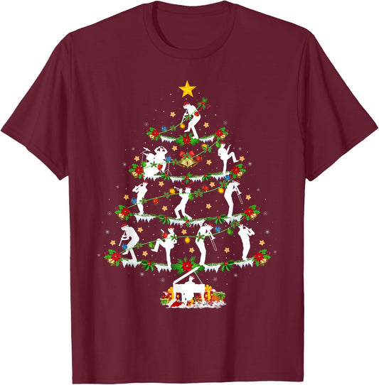 Marching Band Lover Lighting Marching Band Christmas Tree T-Shirt - T-Shirt | Maroon