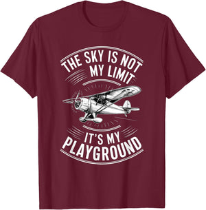 The Sky Is Not My Limit It's My Playground Funny Pilot T-Shirt - T-Shirt | Maroon