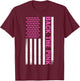 Back The Pink American Flag T-Shirt - T-Shirt | Maroon