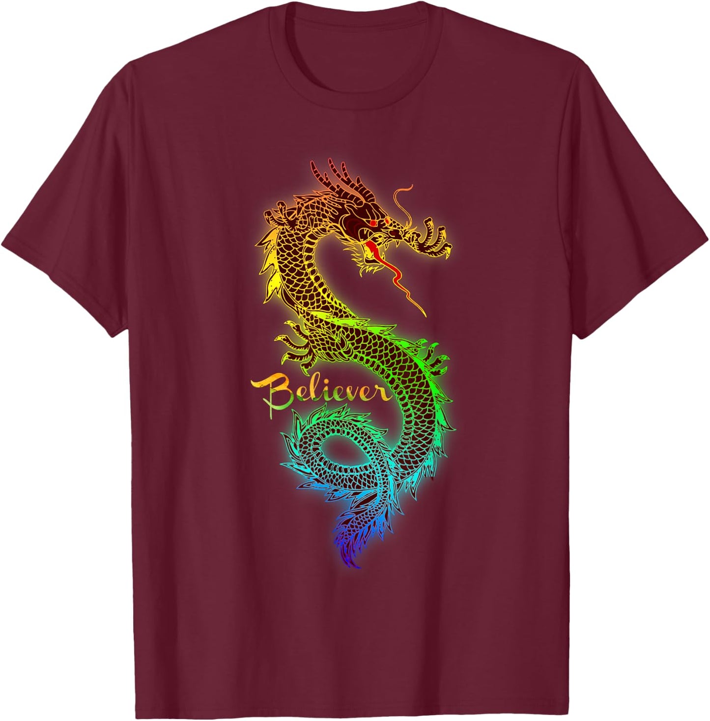 Dragon Believer - Imagine this Gift Dragon Fans T-Shirt - T-Shirt | Maroon