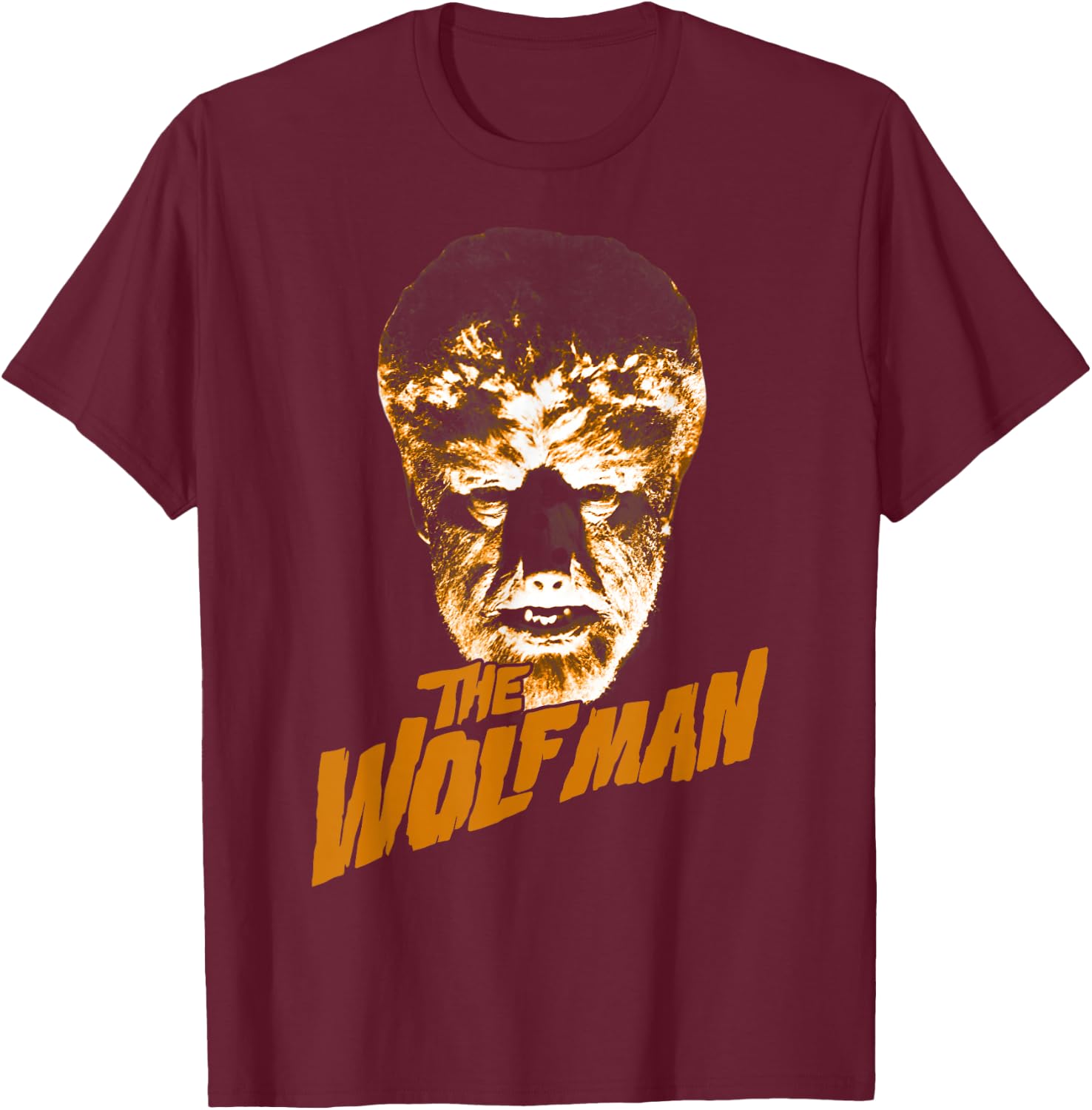 Universal Monsters The Wolfman Logo T-Shirt - T-Shirt | Maroon
