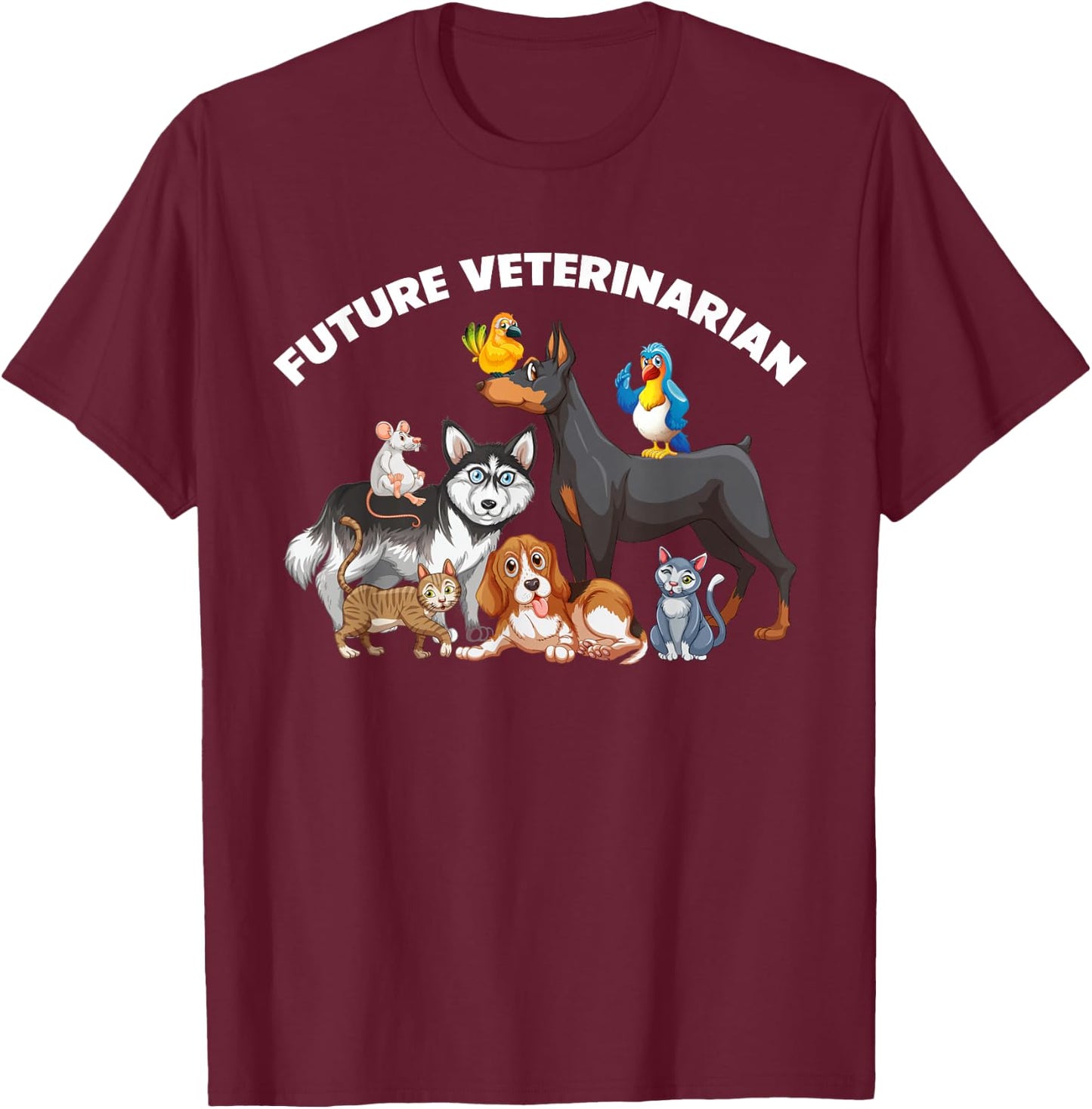 Future Veterinarian Gifts for Kids Boy Girl Vet Assistant T-Shirt - T-Shirt | Maroon