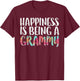 Happiness Is Being A Grammy Shirt Women Mothers Day T-Shirt - T-Shirt | Maroon