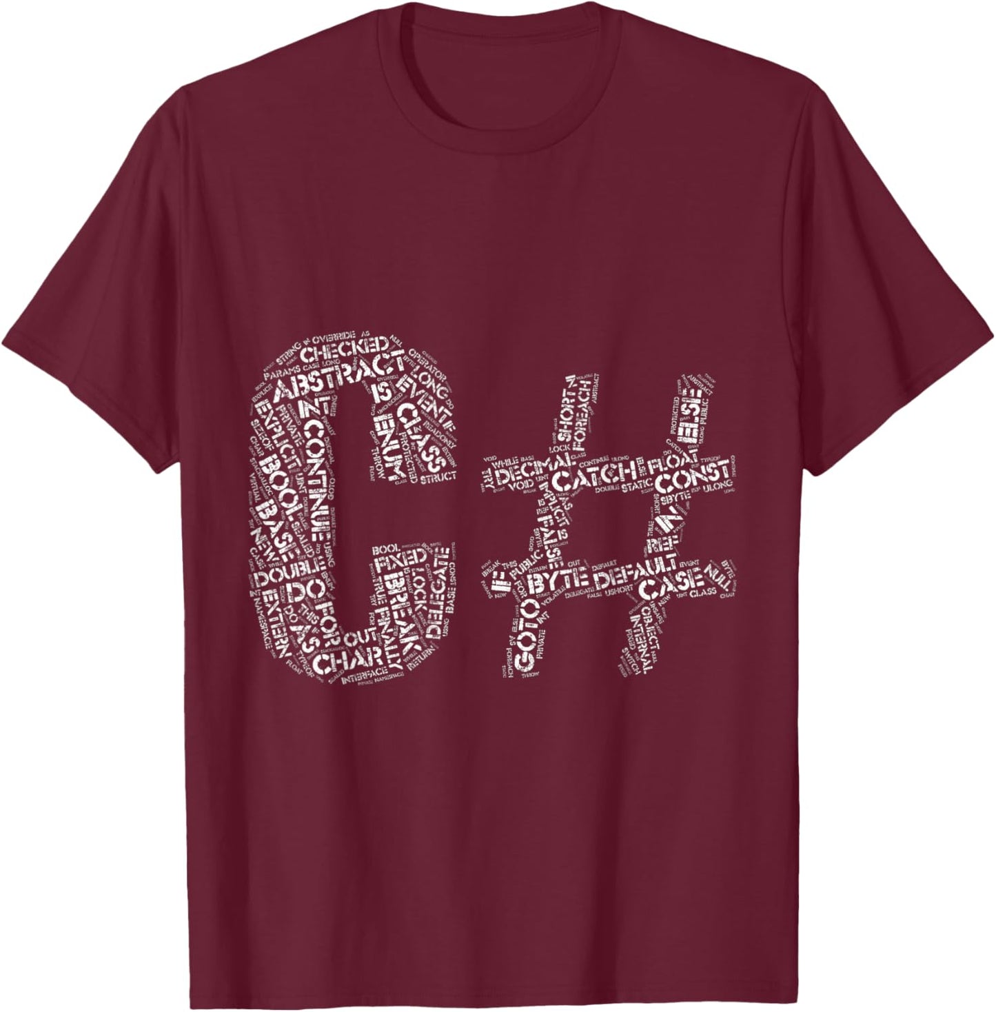 C# Keywords T-Shirt - T-Shirt | Maroon