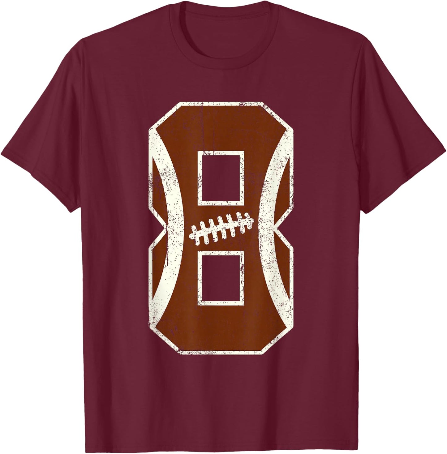 8th Birthday Football Lovers Bdy Boy 8 Year Old Girl T-Shirt - T-Shirt | Maroon